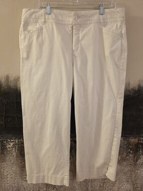 intro. Cream Ankle Crop Straight Jeans